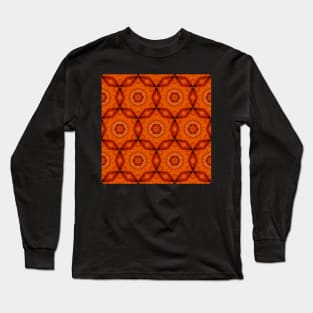 Orange Tiger Lily Pattern 2 Long Sleeve T-Shirt